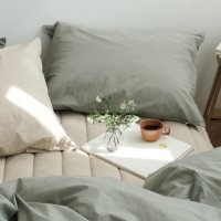 pigment cotton bedding - green