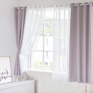 까르데코 디망쉬 암막+무지 속지 작은방 창문커튼 4장