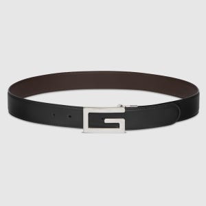 GUCCI 스퀘어 G 버클 리버서블 벨트