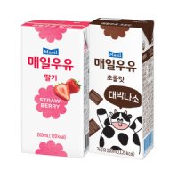 매일우유 매일 멸균우유 딸기200ml 24팩+초콜릿 200ml 24팩