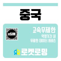 중국 고속무제한 (eSIM 90일 유효) 데이터전용 유심 USIM(카카오톡 채널 전자바우처 발송)