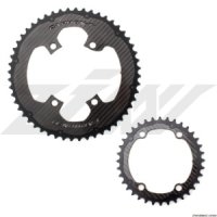 카본티 엑스카보링 카본 체인링 (듀라R9100/울테R8000/BCD110x4),Carbon-Ti X-Carboring Carbon Chainrings (DA R9100, UT R8