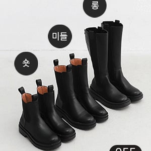 클레 / 레타 둥근&사각 통굽 첼시 니하이 숏/미들/롱부츠(5.0cm) 7084&10804