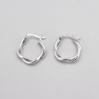 Silver925 Bold twist ring earring