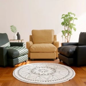 포홈 슈슈 1인소파 3color 좌방석 넓은 컴포트 가죽소파