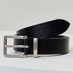 [도프제이슨] 미니멀 스퀘어 하드레더 벨트 DJCOCBT003BLK