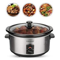 DUNLOP Schongarer 3,5l Edelstahl, Slow Cooker mit 3 Temperatureinstell