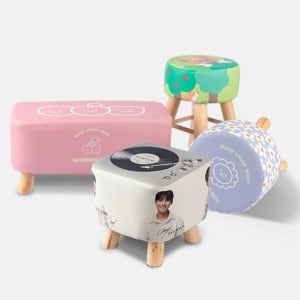 나만의 디자인으로 커스텀 제작 스툴, 1개부터 제작, 4가지 사이즈, 소나무 원목, 커버분리 가능