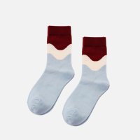 [삭스앤드][SOCKS&] Socks&(삭스앤드) 웨이브 컬러 블럭 양말