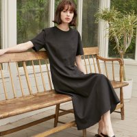 [논로컬] Linen Flared Dress - Black