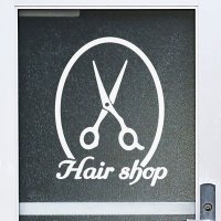 Hair shop 가위 미용실 표시 스티커 코이핀즈