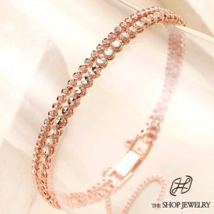 14k18k 테니스 두줄 체인 금팔찌 TH 4104