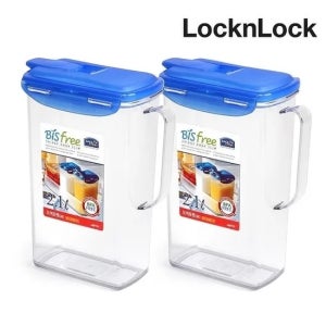 락앤락 비스프리 손잡이 물병 2.1L 1+1 세트 물통 냉장고 보틀 카페 투명 가정용 업소용 TOP_ABF737s2