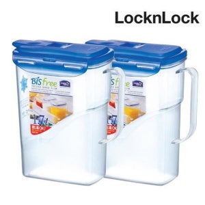 락앤락 비스프리 손잡이 물병 1.7L 1+1 세트 물통 냉장고 보틀 카페 투명 가정용 업소용 TOP_ABF734s2