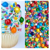 Manvscakes 컵케익 스프링클 믹스 레인보우 220g Cake Rainbow Sprinkle Mix 홈베이킹 제빵 제과