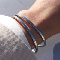 남자 뱅글 팔찌 레이어드 써지컬 스틸 snail bangle