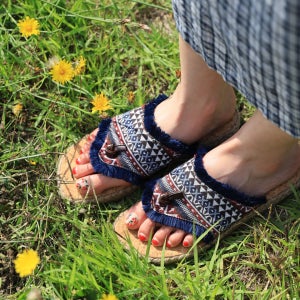 기하학패턴 쪼리슬리퍼, 사리슈즈(SARI)