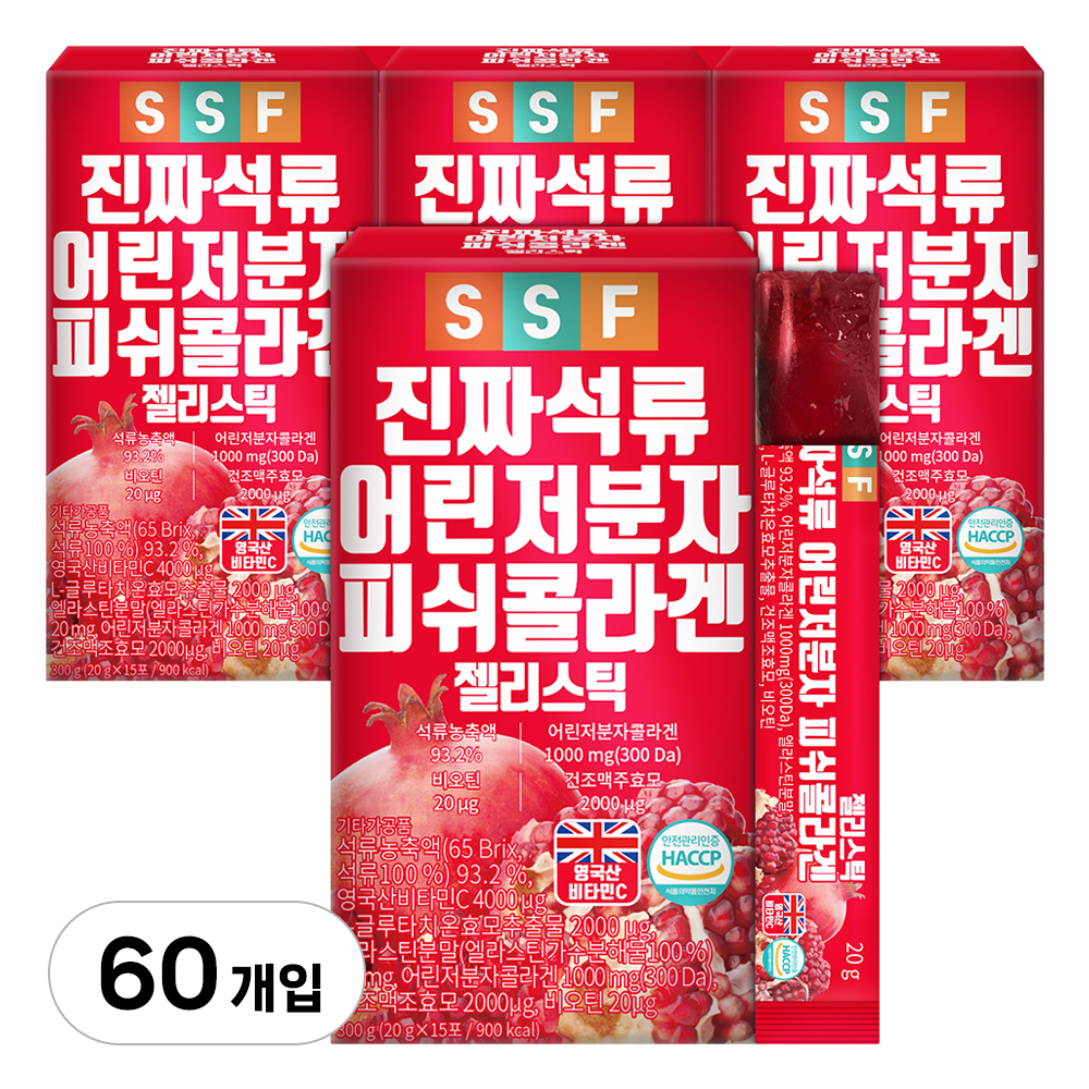 순수식품 진짜 석류 저분자 콜라겐 젤리 스틱  300g  4개