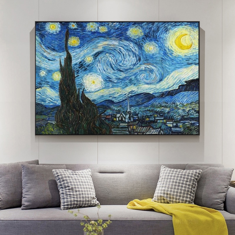 Modern Impressionist Hand painted Streets at night oil paintings on canvas wall art Direct hanging in living room bedroom kitchen and bathroom decoration 30x40 inch V-inspire art