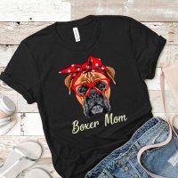 Boxer mom Dog Shirt mama 개인 맞춤 컬러 인쇄 100 코튼 반팔 탑 티 코튼 O 넥 남녀공용 드롭 배송 고스  엄마 강아지 셔츠 맞춤 제작