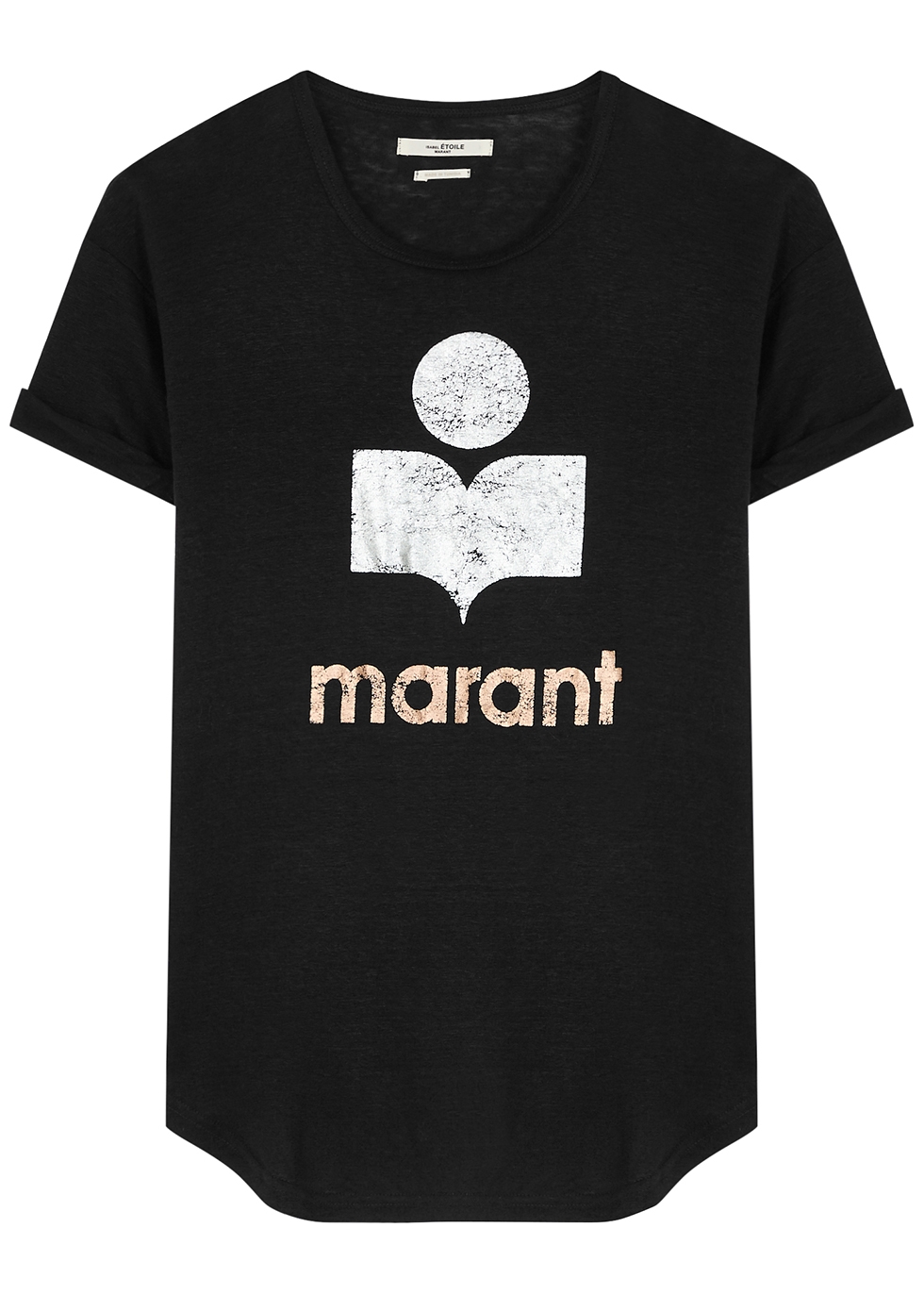 Koldi black logo-print linen T-shirt female