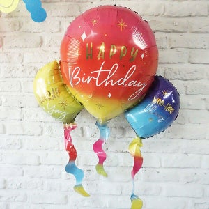 스웰 그라데이션 생일 풍선 / 해피벌스데이 풍선 케익 풍선 셀프 생일 파티 용품