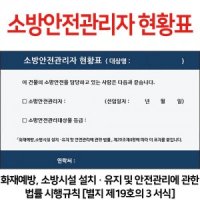 소방안전관리자 현황표 8623 소방안전관리대상물 등급 표기 주문제작 맞춤 제작