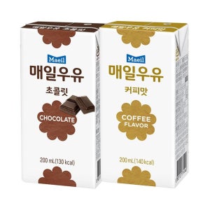 [매일유업] 매일 멸균우유 초코맛+커피맛 200ml 24팩(총48팩)