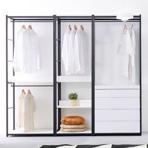 가이온 워너비 2200 4단서랍 행거 드레스룸 세트