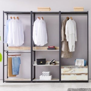 가이온 워너비 2400 2단서랍 행거 드레스룸 세트