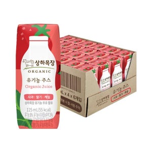 [매일유업] 상하 유기농주스 사과딸기케일 125ml 24팩 유아간식 유아음료