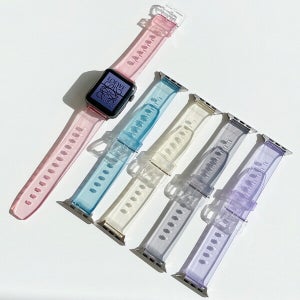 애플워치SE 2 44mm 호환 컬러 체인지 투명 스트랩 밴드 시계줄
