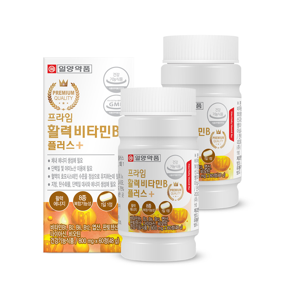 <b>일양약품</b> 프라임 활력 비타민B 플러스 48g  60정  2개