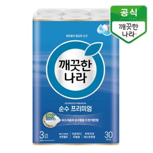 [깨끗한나라] 깨끗한나라 순수 프리미엄 3겹 화장지 27m 30롤