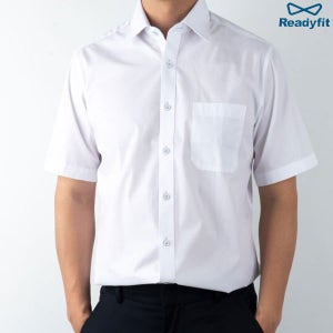 레귤러 스트라이프 배색 화이트 반팔셔츠 RF2132