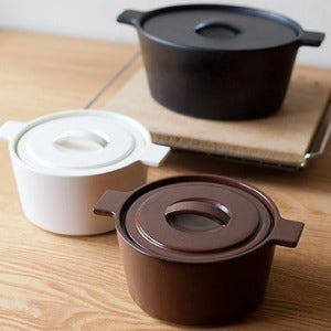 (일본) 4th마켓 내열도기 직화오븐용 코타원형캐서롤 뚝배기 조림냄비 (소 3color)