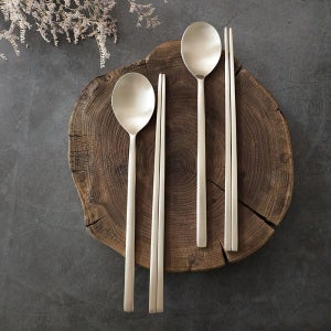 명성유기 방짜 모던 수저 2인 + 각인