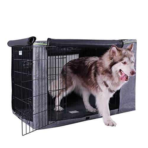 Pecopcock Dogs Crate Cover Privacy Windproof Safe for Dog Durable-Polyester Pet Kennel Cover Crate Cover 36 inches Black 