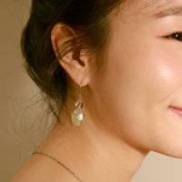 Green grape earrings 그린가넷 백수정 드롭귀걸이