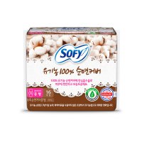 엘지생활건강 쏘피 유기농 100% 순면커버 생리대 중형 16P