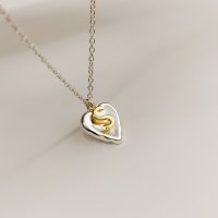 실버925 하트 팬던트 이니셜 은목걸이 love initial necklace