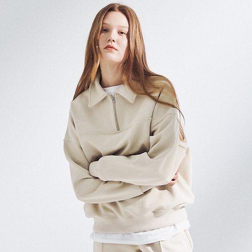 [마조팩토리] Half Zip Up Sweatshirt [Butter Cream]