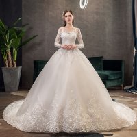 풀 슬리브 웨딩 드레스 2023 레이스 새로운 럭셔리 이슬람 볼 가운 웨딩 드레스 맞춤