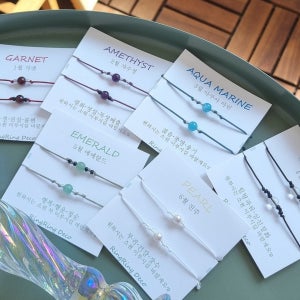 1+1탄생석 원석 소원 커플 팔찌, 링링데코