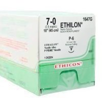 에치콘 봉합사 나일론 에치론 ETHILON 1647G (7/0 9.3mm 3/8c cut 45cm 12p 블랙)