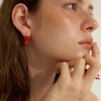 러브미몬스터 Coral Half Earrings