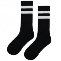 핑크파인애플 TWO LINE MIDDLE SOCKS_BLACK