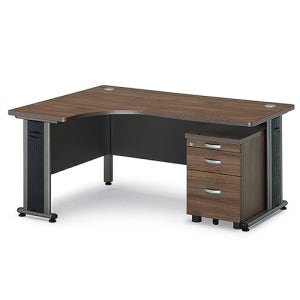 긴책상 코너수납 멀티L형책상 오크샤모니 게이밍