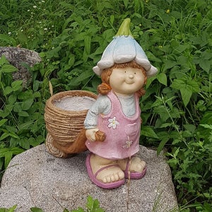 정원인형 19C0216A 통나무 수레 소녀