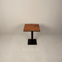 빈센트 티크고재 테이블 사각 MDF 티크고재 STEEL 1 Color TEAK